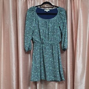Accidentally In Love Blue Floral Long Sleeve Dress